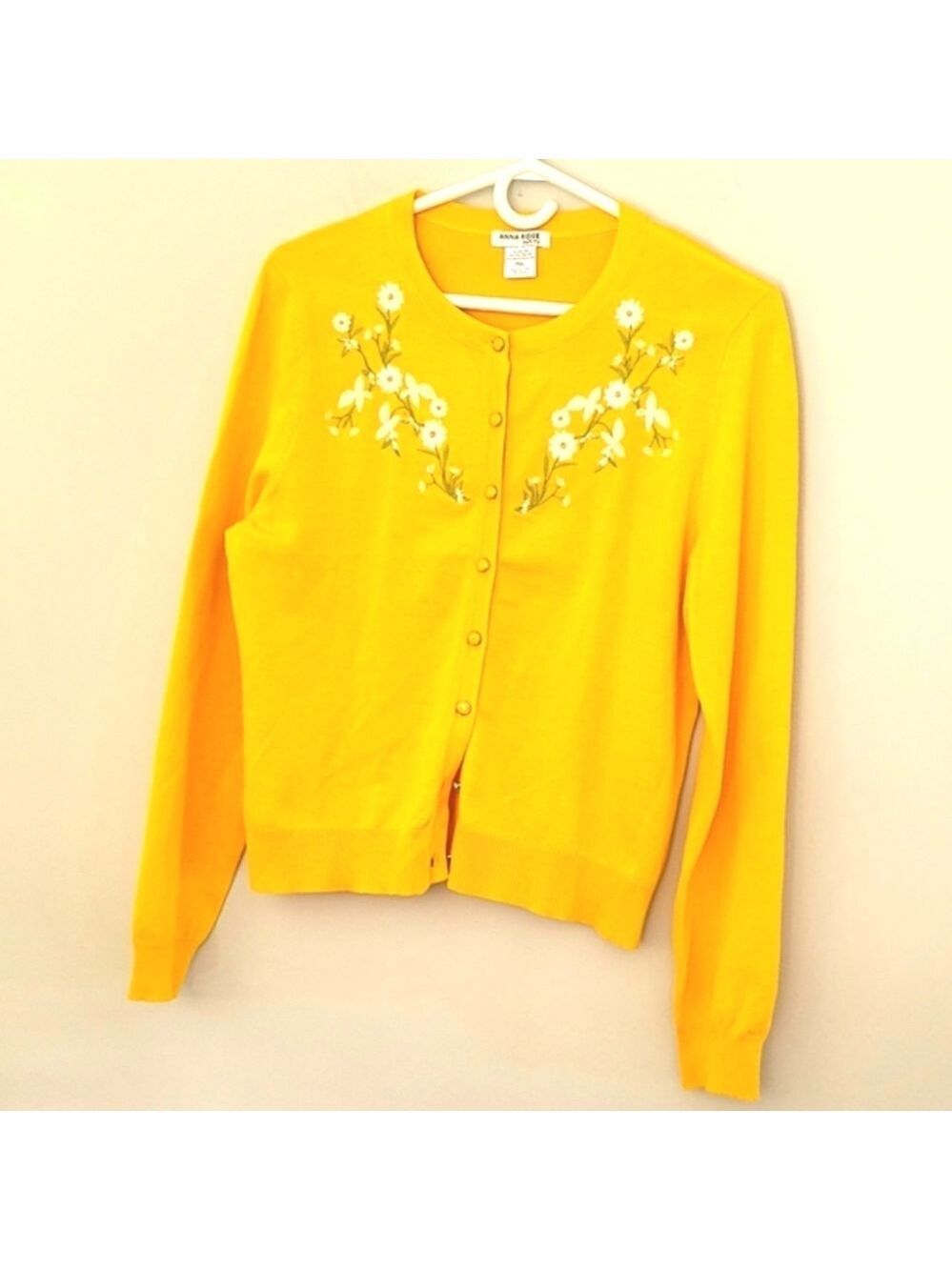 Anna Rose Petite Women's Embroidered Knitted Cardigan Size XL